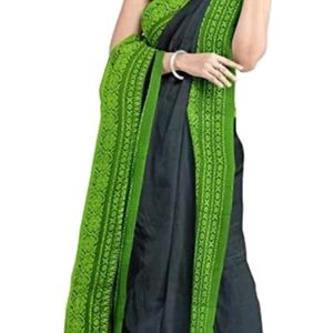 Begumpuri Pure Cotton Green Black Saree