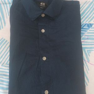 Navy Blue H&M Cotton Shirt