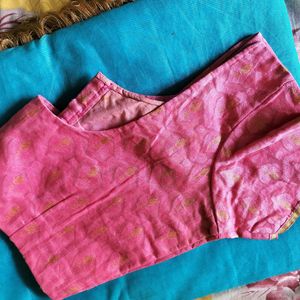 Unused Blue And Pink Saree