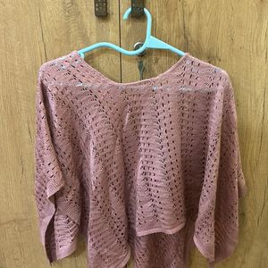 Dusty Pink Poncho Top