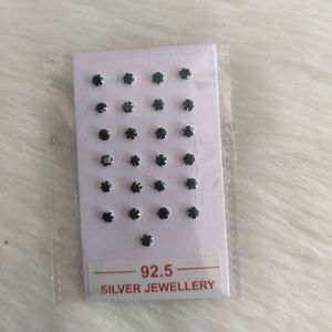 92.5 Silver Nosepin Nd Earings (1 Paired)