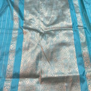 Used Sea Green Saree For Grabs