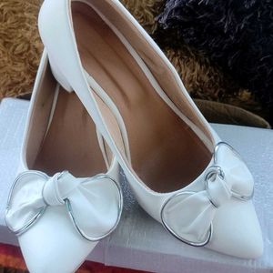 White Block Heels