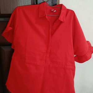Red Shirt Style Top