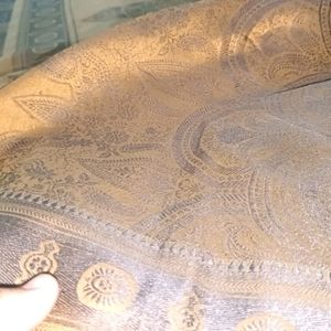 Elegant Copper Shade Saree With Grey Woven Work