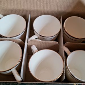 Golden And White Tea Cups