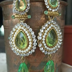 Green Earrings Zhumki/Zhumka