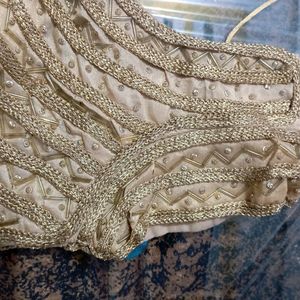 New... Blouse... Golden Colour With Beautiful Sequence Work