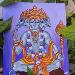 Panchamukhi Hanuman Painting, Home decor, Artwork