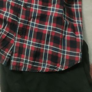 Men Check Shirt Red & Black (M)