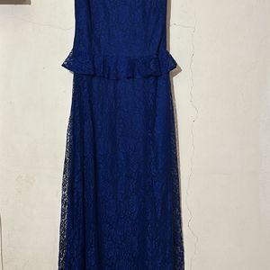 RARE Women Navy Lace Maxi Dress