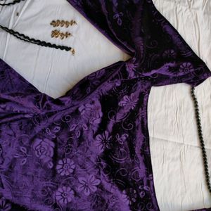 Whimsigoth 90s purple Velvet Top backless