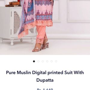 Sequins Work Digital Printed Pakistani Kurta Set