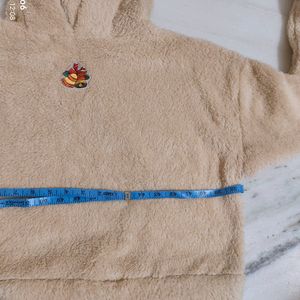 Urbanic Ski Bear Fleece Hoodie Beige Cream