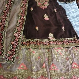 Plazo Suit With Net Dupatta