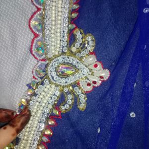 Zardozi Pearl Work Saree With Patticote Rarely Us