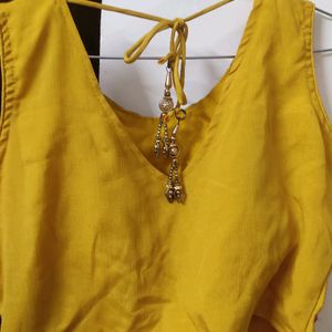 Beautiful Yellow Dress 👗Crop Top Sharara & Shrug