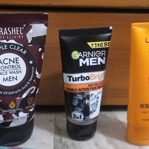 Two Facewashes And One Sun Expert Cream