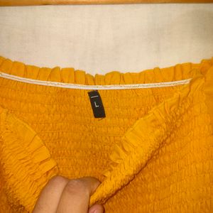 Yellow Mustard Crop Top (Stretchable)