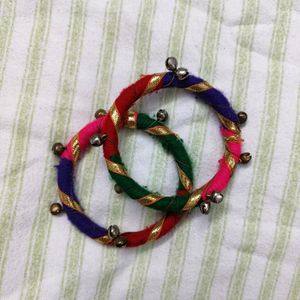 Multicolored Bangles With Little Bells