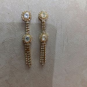 Silver Stone Earring With Golden Body