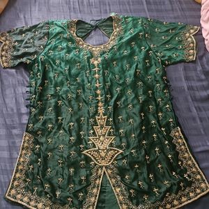 Bottle Green Zardozi Ombre Lehnga