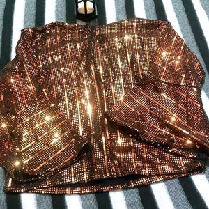 Party Wear Sequins Top Gold