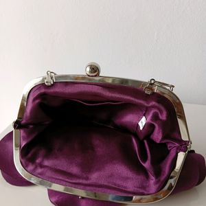 Pretty Imported Purple Rose Clutch