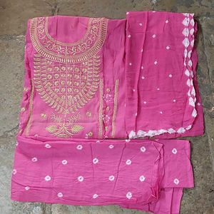 Pure Cotton Bandhani Dress Material