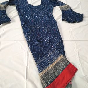 Cotton Mirror Work Kurti