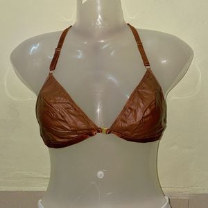 Shein Leather Brown Bra