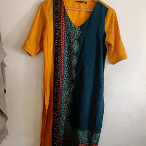 Yellow Plain Kurti For Women