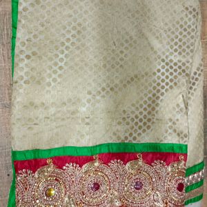 cream colour saree.. with little imperfections.