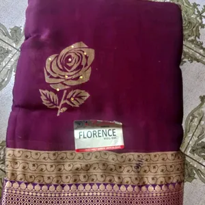 'Purple Florence Saree' With Blouse