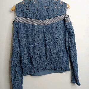 Blue and White Colour Top (Girl's )