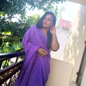 Purple Georgette Saree