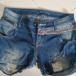 Denim Faded Shorts Size XL .