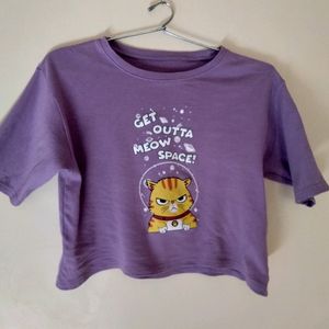 Lavender Meow Crop Too