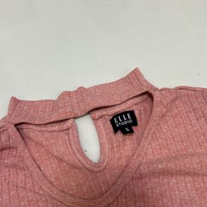 PEACH TURTLE NECK TOP