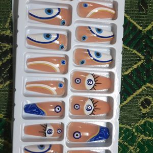 Reusable|Washable Korean EVIL EYE Nails-Set Of 24