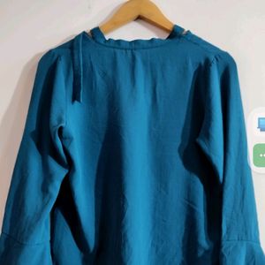 Georgette Teal Blue Top