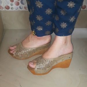 Golden Wedges( Party Wear)