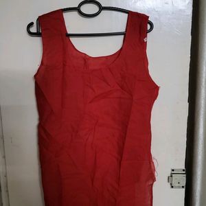 Women RED Chikankari Kurta