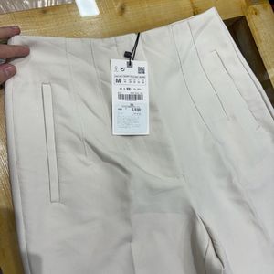 Zara Beige High Waisted Paints Size 27-28