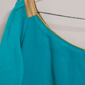 Blue Set- Jacket And Ankle Length Kurta