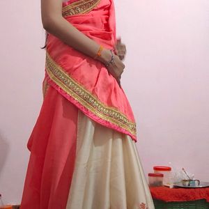 Two Color Lehnga Choli Type Saree