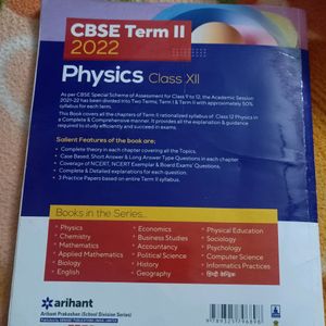 Arihant CBSE Term II 2022 Physics Class 12