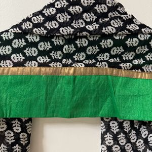 Printed Dupatta With Raw Silk Border