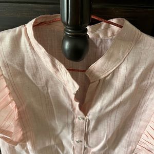 New Cute Pink Ruffle Top Size S