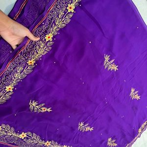 Jaipuri Blue Saree